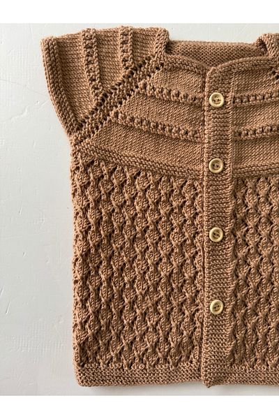 PİLEKİ BABY Hand Knitted Handmade Wool Yarn Knitted Baby Girl and Boy Vest, Newborn Baby Gift