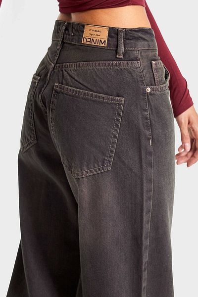 its basic Blugi de damă de culoare cireș închis - 5s4 loose fit, 100% denim Koton
