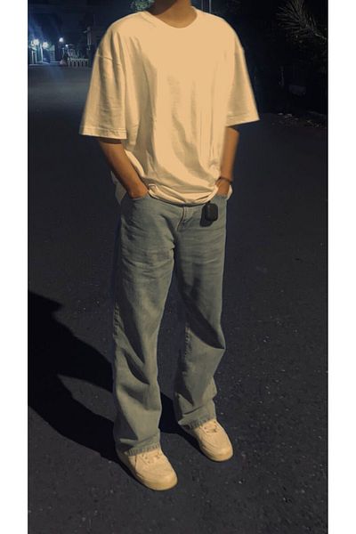 FUNSTYLE Cotton Soft Combed Fabric T-Shirt Oversize