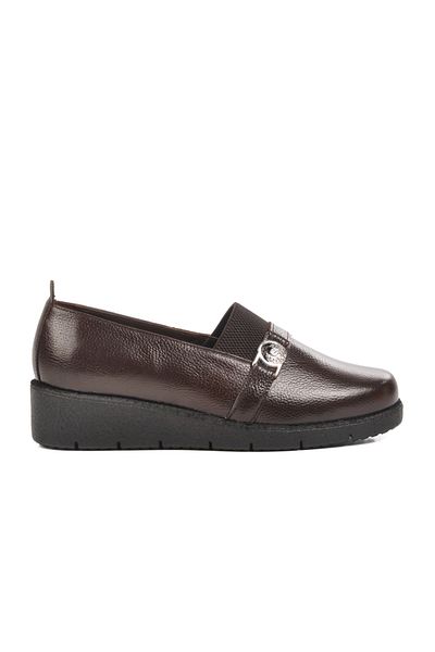 AYAKMOD Women's Casual Shoes - Brown Leather Bb0114 Z