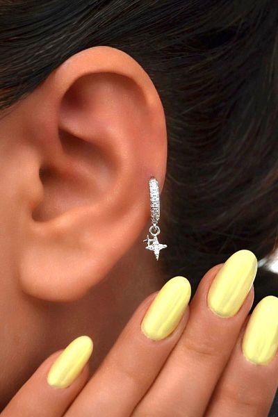 Sacce Scarves&Accessories 8 mm North Star Charm Ring Piercing – Gold & Silver |   Helix, Cartilage, Lobe Compatible