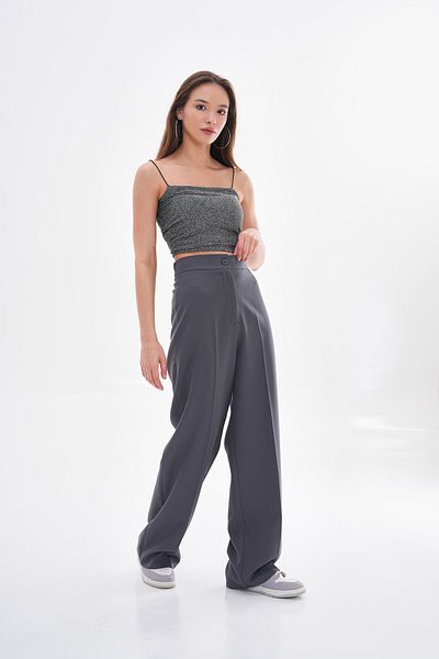 H&A İSTANBUL Women's High Waist Loose Wide Leg Palazzo Fabric Pants