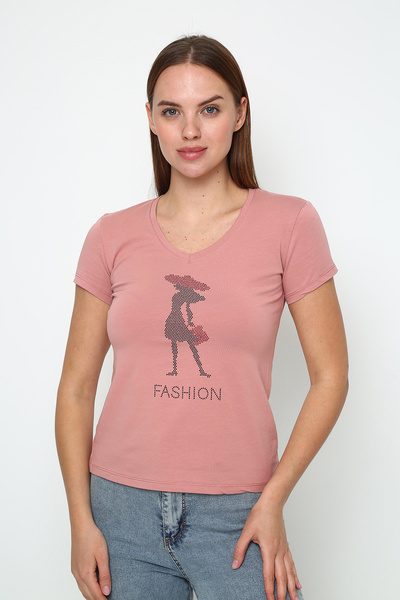 Oasis v-подібний комір, облягаючий крій, еластичний, модний жіночий футболка ...