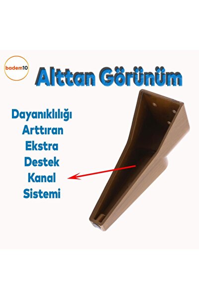 Badem10 (4 Pcs) Musical Note Walnut 19 cm Furniture Sofa Tv Unit Armchair Leg Feet Wooden Patterned