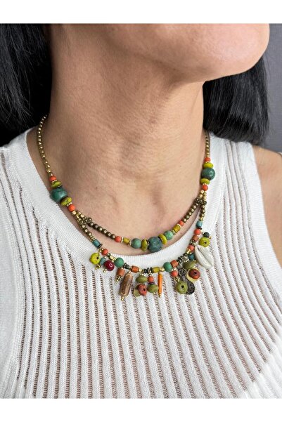 embaaksesuar El Yapımı Etnik Otantik Bohem Kadın Kolye