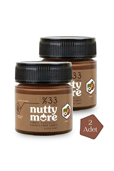 Nutty More %33 Fındık Parçacıklı Kakaolu Fındık Ezmesi 200 gr x 2 Adet