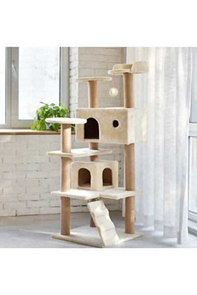 Petilux Kule Kedi Tırmalama Evi Bej