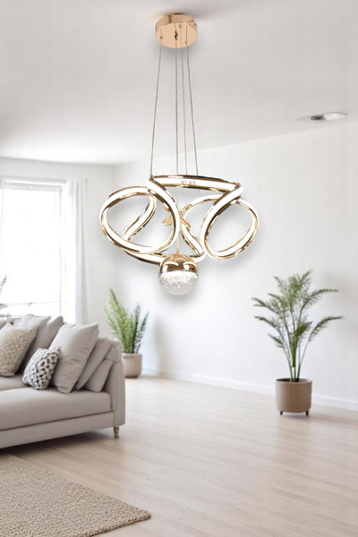 KORKMAZ KLAS KORKMAZ KLAS CAM AYDINLATMA VİTO TOPLU LÜX LED AVİZE GÜMÜŞ-GOLD