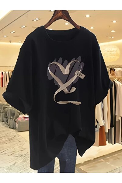 LAND MODA Tricou cu mânecă scurtă 100% pur pentru femei, stil casual supradim...