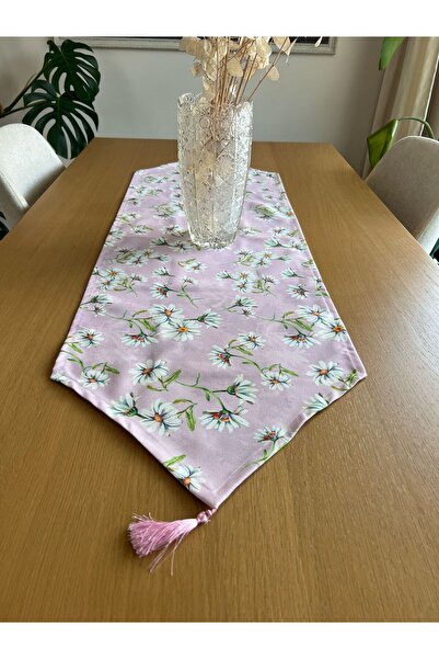 TUĞÇE DEMİR HOME DESIGN PEMBE PAPATYA DESEN RUNNER