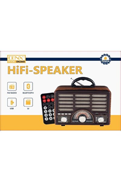 Denx Dx2443 Rechargeable Hi-fi Radio With Remote Control, Large Capacity Battery