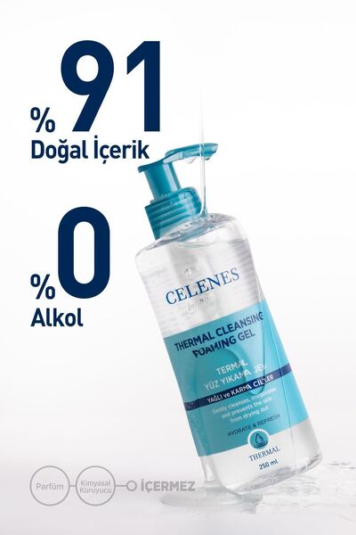 Celenes Thermal Yüz Temizleme Jeli Yağlı-Karma Ciltler 250 ml