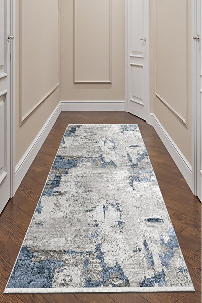 VOPTEKS Lacivert Halı Salon Halısı Makinede Yıkanabilir Halı Kaymaz Taban Halı