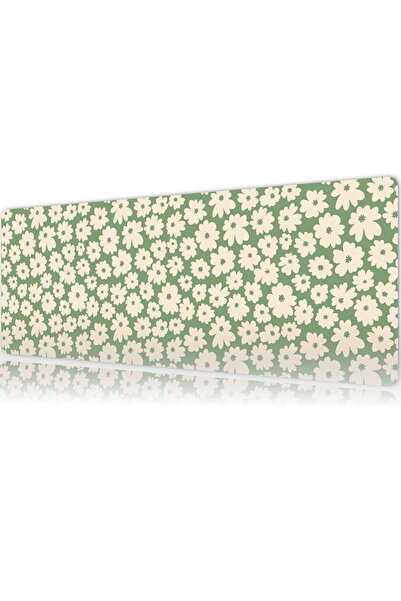 urzuva Retro Çiçek Deseni Desenli Xl Mouse Pad Kaydırmaz Dikişli Mousepad 80x...