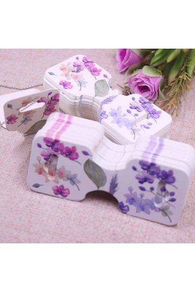 Choice whitepurplefl New 50pcs/lot 3.5*9cm New Necklace Card Pendant/Hair Clicp DIY Necklace Card Custom