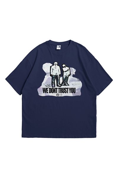 Stadium Unisex Don Toliver's "Don'T Trust You" Design on Dark Indigo Oversize Bicycle T-Shriti