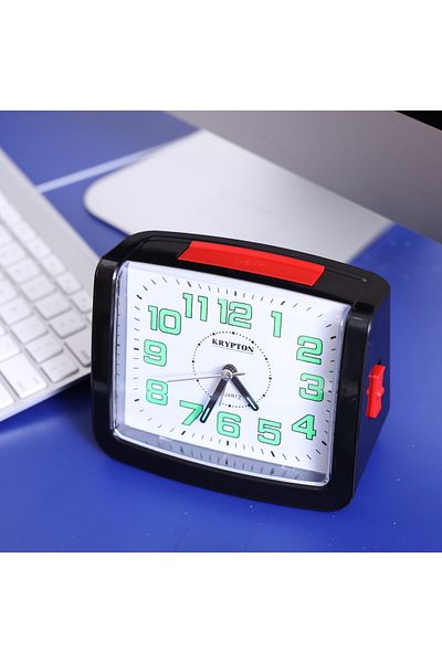 KRYPTON Analog Bell Alarm Clock Loud Ring, Classic Design for Home, Office & Desk Decor