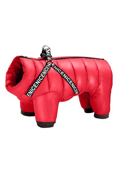 Choice 20 Red Winter Dog Clothes Super Warm Pet Dog Jacket Coat With Harness Waterproof Puppy Clothing Hood