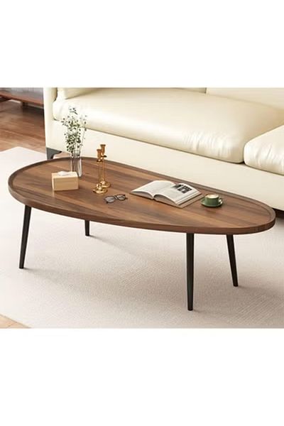 Taimi Modern Rustic Wooden Coffee Table, Center Table for Living Room, Bedroom, Office, 120x70x48 Brown