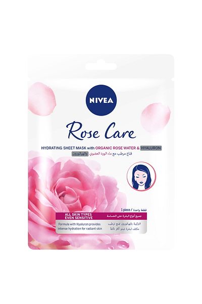 NIVEA Face Sheet Mask Hydrating Rose Care 1pc 20ml | Deep Moisture for Radiant Skin