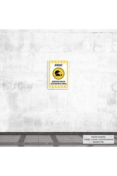 Posterya Ul01930-A4 - Warning Sign for Using Protective Hand in Machine (21,6×30,3cm)