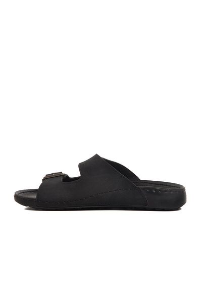 WALKWAY Black Double Banded Lightweight Men's Slippers 80-004 m