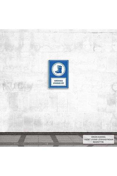 Posterya Ul01135-A5 - Protective Shoe Wear Warning Sign (15,4×21,6cm)