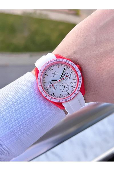 FERRO Silicone Cord 5 Atm Water Resistant Functions Active Sports Youth Special Men's Watch 1140.m5