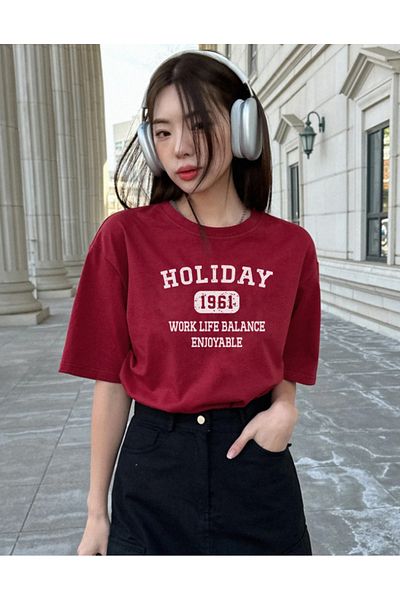 Trend Sizde Unisex Holiday Front Printed Design Tshirt