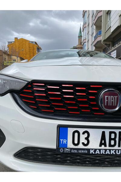Fiat Egea Sedan Ön Panjur Sticker 2019-2020 Öncesi Reflektif Kırmız