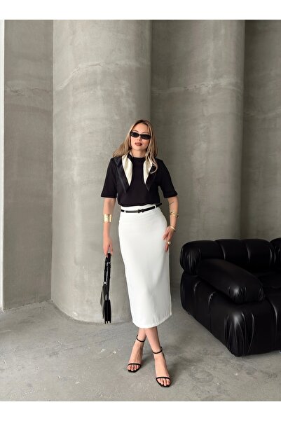 Femistik Fusta creion îngustă cu centură de lungime midi pentru femei