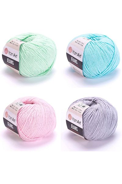 Yarnart 4 τεμάχια τζιν (79 - 76 - 74 - 80) Μικτό χρώμα Amigurumi πλεξίματος νήμα