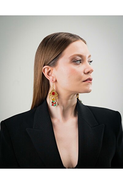 Onde Dell Mare El Yapımı Tasarım Küpe Napoli