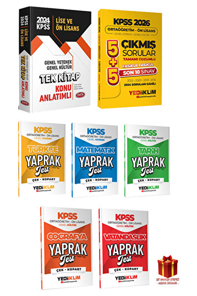 Data Yayınları KPSS Lise Önlisans Soru B.- Çıkmış Sorular+Yaprak Test+Hediye