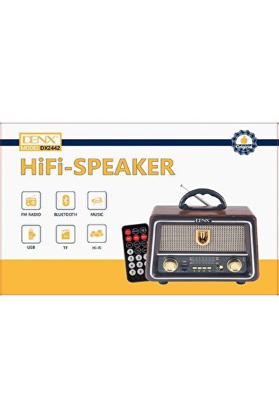 Denx Dx2442 Rechargeable Hi-fi Radio With Remote Control, Large Capacity Battery