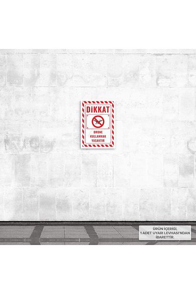 Posterya Ul02631-A5 - Drone Use Prohibited Warning Sign (15.4×21.6cm)