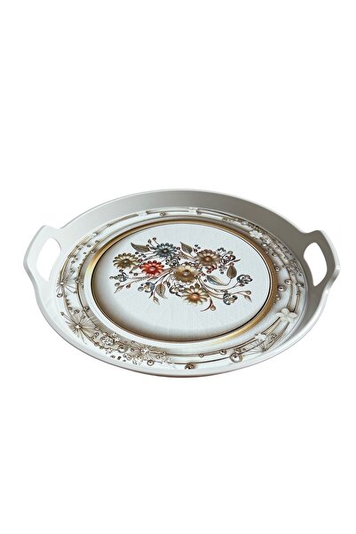 EZMK EV GEREÇLERİ Tea and Coffee Presentation Tray, White Color, 1 Piece, 32X32 cm