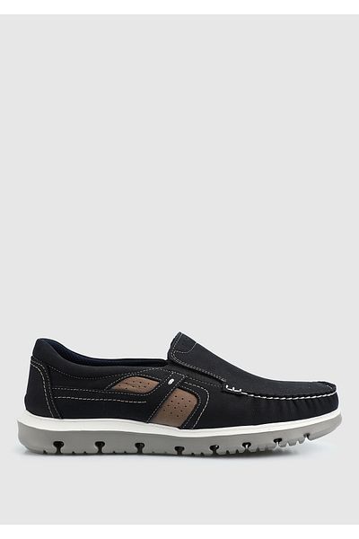 Provoq Navy Blue Leather Men's Shoes