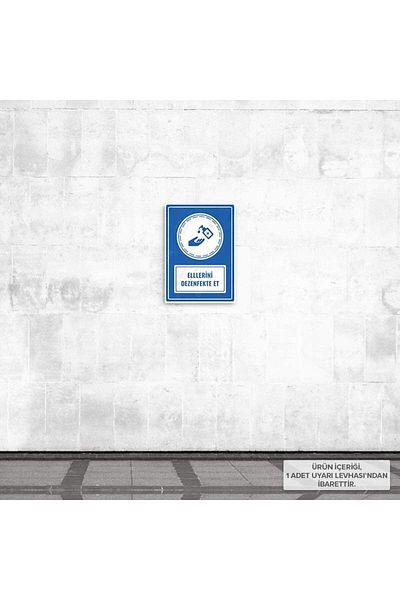Posterya Ul01085-A5 - Hands Disinfecting Warning Sign (15,4×21,6cm)