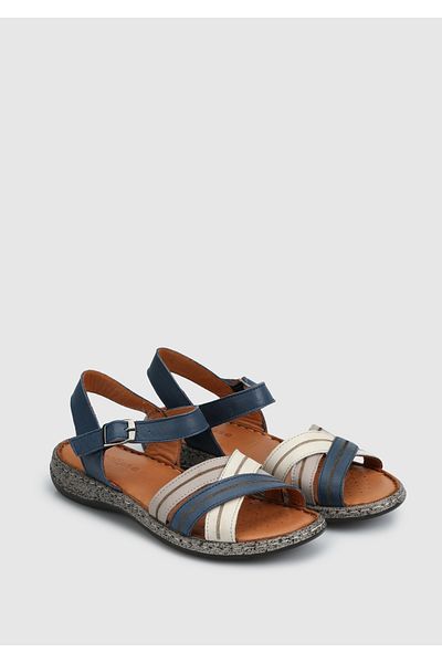 Eclipse Sandale confortabile pentru femei din piele albastru