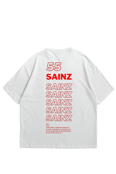 Scrovtie Femeie albă Bărbatul F1 Legend Carlos Sainz Jr. Tricou oversize cu m...