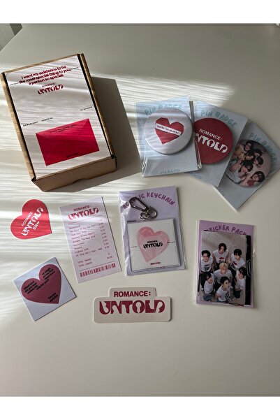 Hara Company Set album Enhypen Kpop Grup Romance Untold (insignă, breloc, pachet de autocolante)