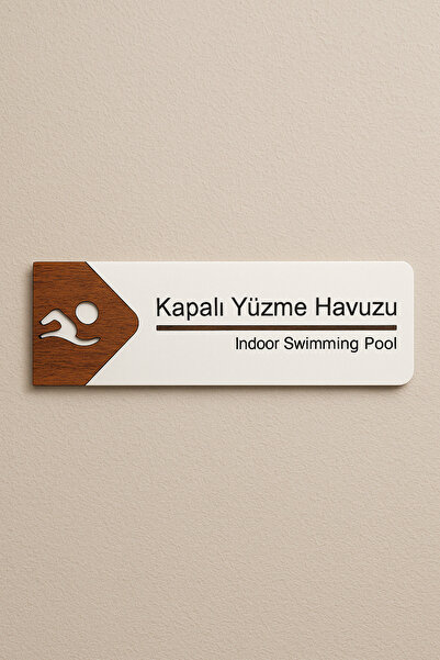 Lucena Kapalı Yüzme Havuzu Ofis Oda Kapı İsimliği Yönlendirme Tabelası Levhas...