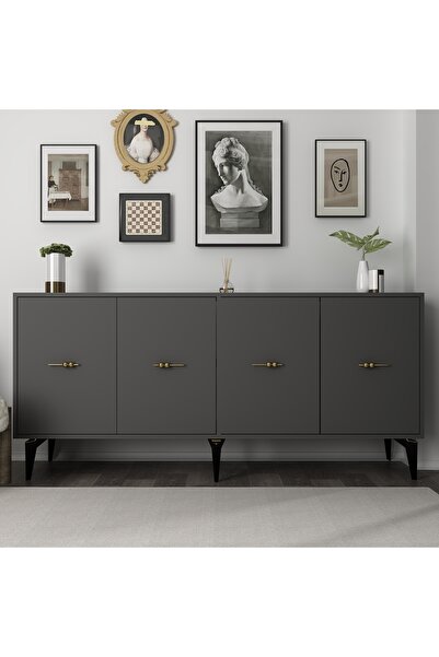 zerkaconcept Beyda Konsol Tv Sehpası Çok Amaçlı Dolap Antrasit 180 cm