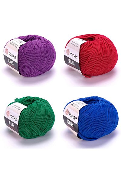 Yarnart 4 τεμάχια τζιν (50 - 51 - 52 - 47) Μικτό χρώμα Amigurumi πλεξίματος νήμα
