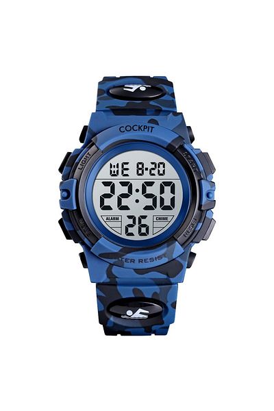 Cockpit Ck-5548Dbe Camouflage Silicone Cord Digital Men's Wristwatch