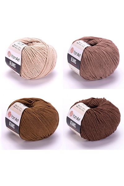 Yarnart 4 τεμάχια τζιν (87 - 71 - 40 - 70) Μικτό χρώμα Amigurumi πλεξίματος νήμα