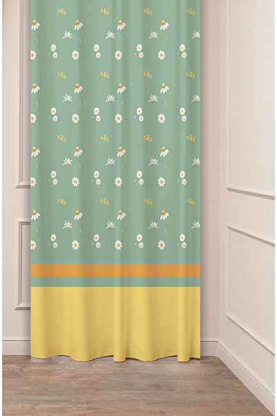 GREENDECOR Design special, frunze de flori, linie antică, model etnic, digital cu imprimeu (o singură aripă), perdea de fundal modernă și elegantă