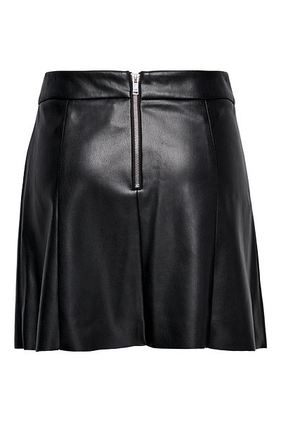ONLY Women's 100% Polyester Black Leather Skirt - 15231823