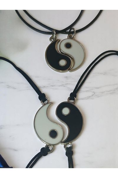 VerdeHome Ying Yang 2' Necklace and Bracelet Set Stylish Jewelry Combination Reflecting Balance, Harmony and Energy